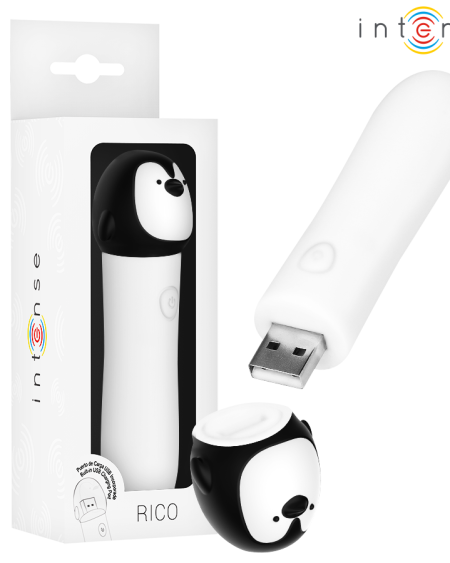 Bala vibradora RICO da INTENSE, branca, em forma de pinguim