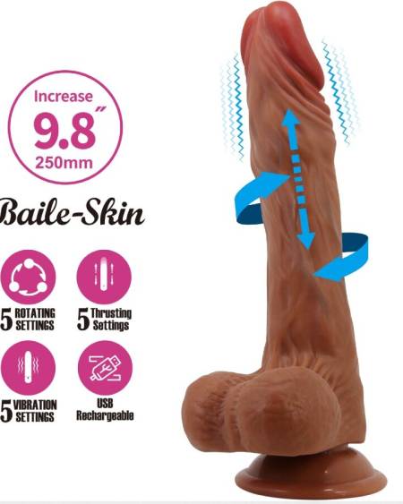 Dildo realista Calisto BAILE VIBRATORS, 25 cm, com ventosa