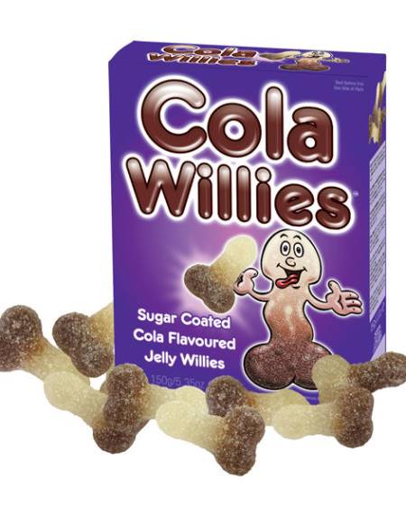 Caramelos mastigáveis em forma de pene sabor cola