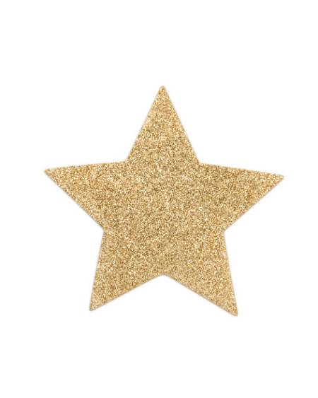 Bijoux Indiscrets Pezoneras Flash Estrella Dorada - Decorações corporais autoadhesivas