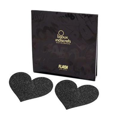 Pezoneras Flash Coração Negro da Bijoux Indiscrets