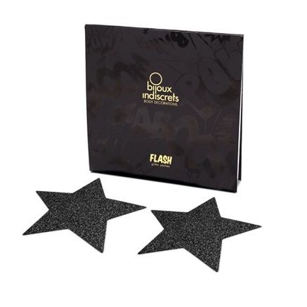 Decorações corporais autoadhesivas Pezoneras Flash Estrella Negro