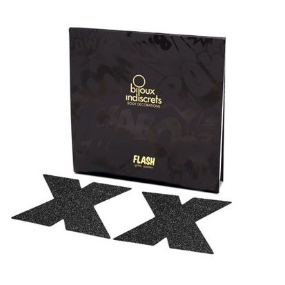 Pezoneras Flash Cruz Negro da Bijoux Indiscrets