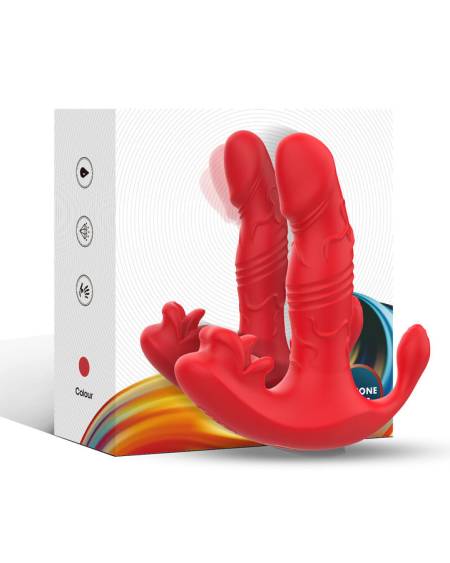 Vibrador anal vermelho ARMONY para usar na cueca, com controlo remoto sem fios