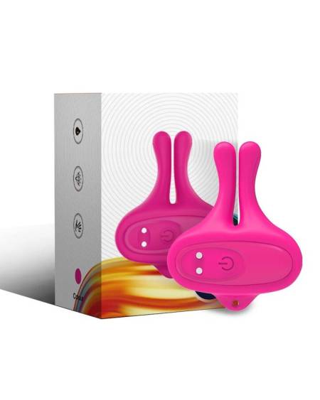 Pinças magnéticas ARMONY para mamilos, cor-de-rosa, com vibração e design em forma de coelho