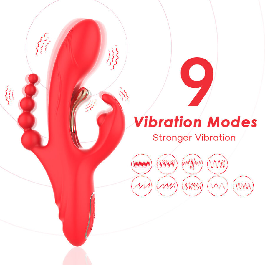 ARMONY - VIBRADOR ESTIMULADOR PUNTO G Y CLÍTORIS ROJO
