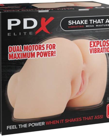 Masturbador vibratório PDX ELITE Shake That Ass com túneis vaginal e anal