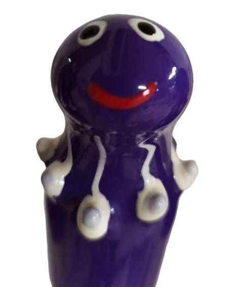 Preservativo decorativo CONDOMERIE com motivo de polvo roxo pintado à mão