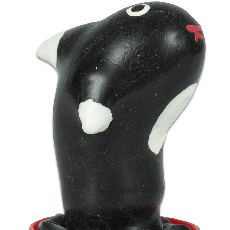 Preservativo decorativo CONDOMERIE com desenho de orca, pintado à mão