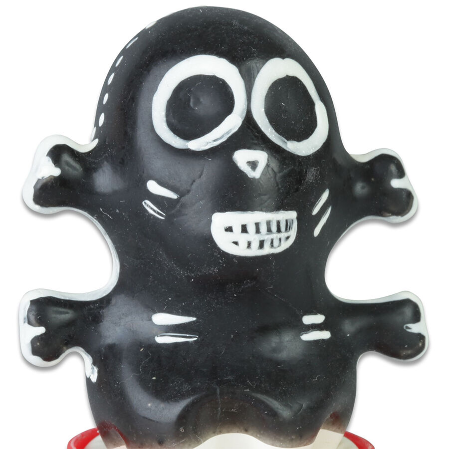 Preservativo decorativo CONDOMERIE pintado à mão com caveira preta, modelo 1.