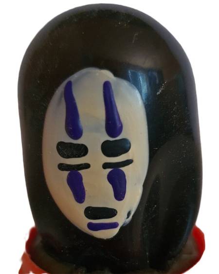 Preservativo decorativo CONDOMERIE de látex natural, pintado à mão com máscara de fantasma preta