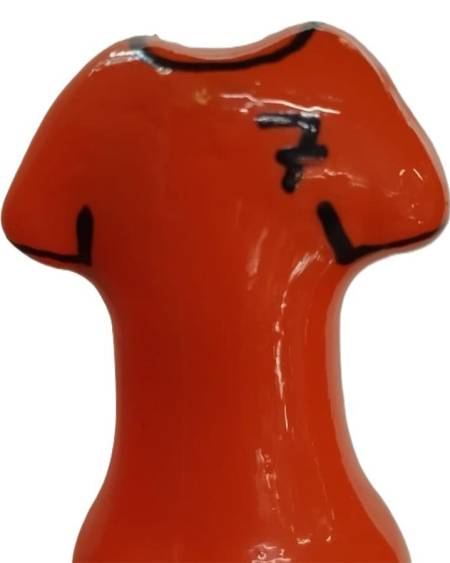 Preservativo decorativo CONDOMERIE pintado à mão com motivo de camisa cor de laranja