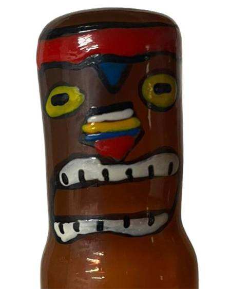 Preservativo decorativo CONDOMERIE Totem Tiki-Hawaii-03, pintado à mão