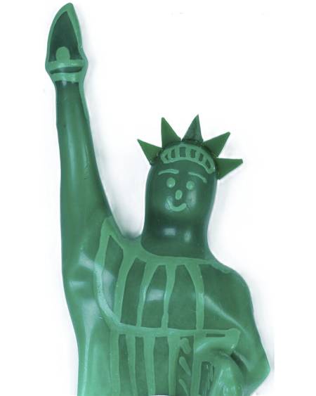 Preservativo decorativo CONDOMERIE, modelo XL, pintado à mão com o motivo da Estátua da Liberdade