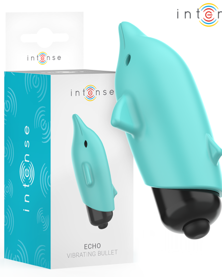 Vibrador bala ECHO azul em forma de golfinho, da INTENSE FUN TOYS