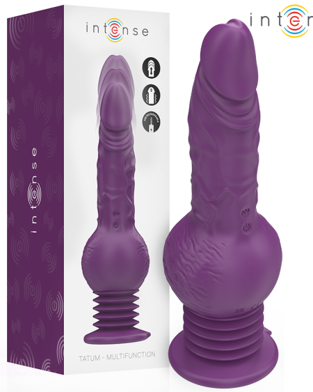 Vibrador rabbit Tatum da INTENSE, roxo, com 24 cm