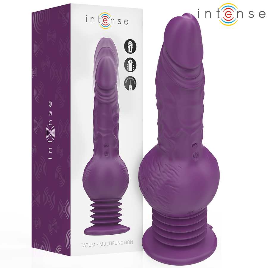 Vibrador rabbit Tatum da INTENSE, roxo, com 24 cm