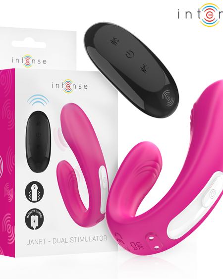 Vibrador em U Janet da INTENSE com comando remoto, em rosa