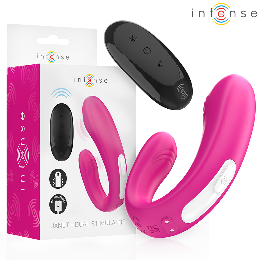 Vibrador em U Janet da INTENSE com comando remoto, em rosa