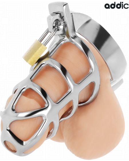 ADDICTED TOYS LOCKED - SILVER LOCK JAULA PARA PENE DE METAL TALLA S