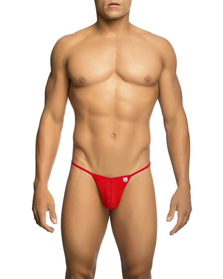 Tanga masculina vermelha transparente MOB, com costas em forma de T