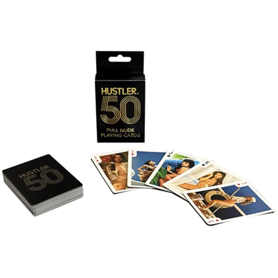 Baralho Hustler 50 Full Nude da KHEPER GAMES, com cartas ilustradas com imagens de nus a cores