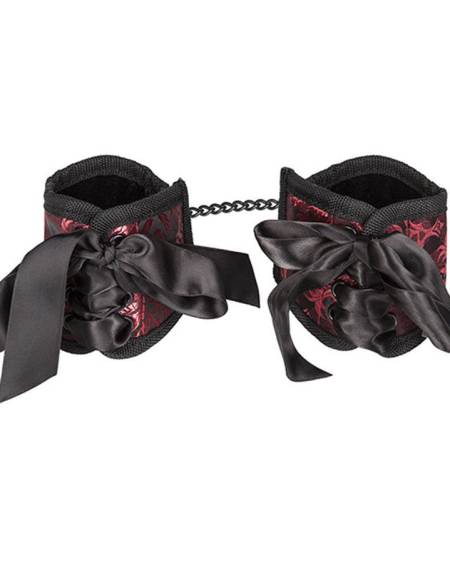 Algemas CALEXOTICS Scandal Corset em brocado vermelho e preto, com corrente