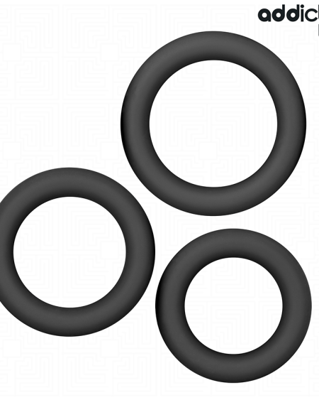 Set ADDICTED TOYS de três anéis penianos em silicone, modelo 1