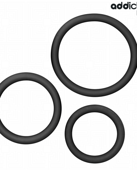 Conjunto de três anéis penianos de silicone ADDICTED TOYS, modelo 2