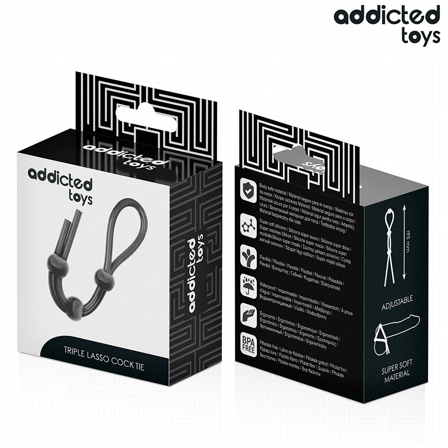 ADDICTED TOYS - CUERDA SILICONA PARA EL PENE DE LAZO TRIPLE