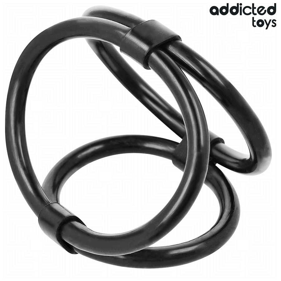 Anel peniano triplo ADDICTED TOYS com três anéis de diferentes diâmetros