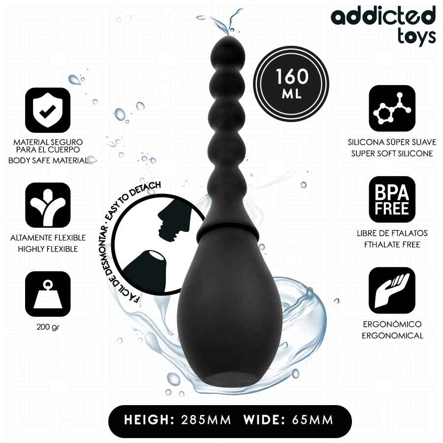 Ducha anal de viagem ADDICTED TOYS modelo 2 em silicone