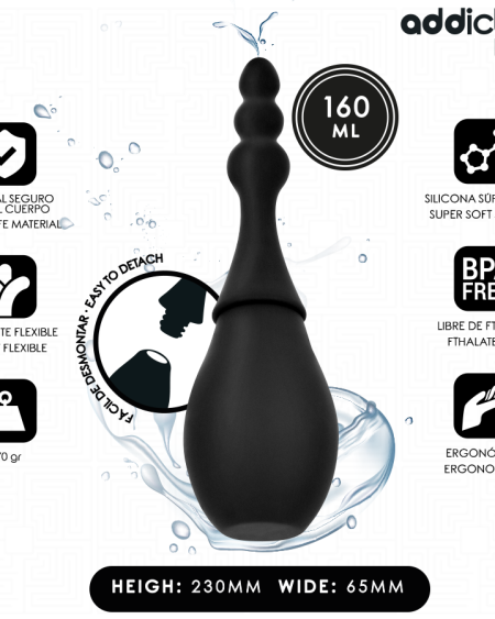 Ducha anal de silicone ADDICTED TOYS Modelo 4, com pera e extremidade introduzível