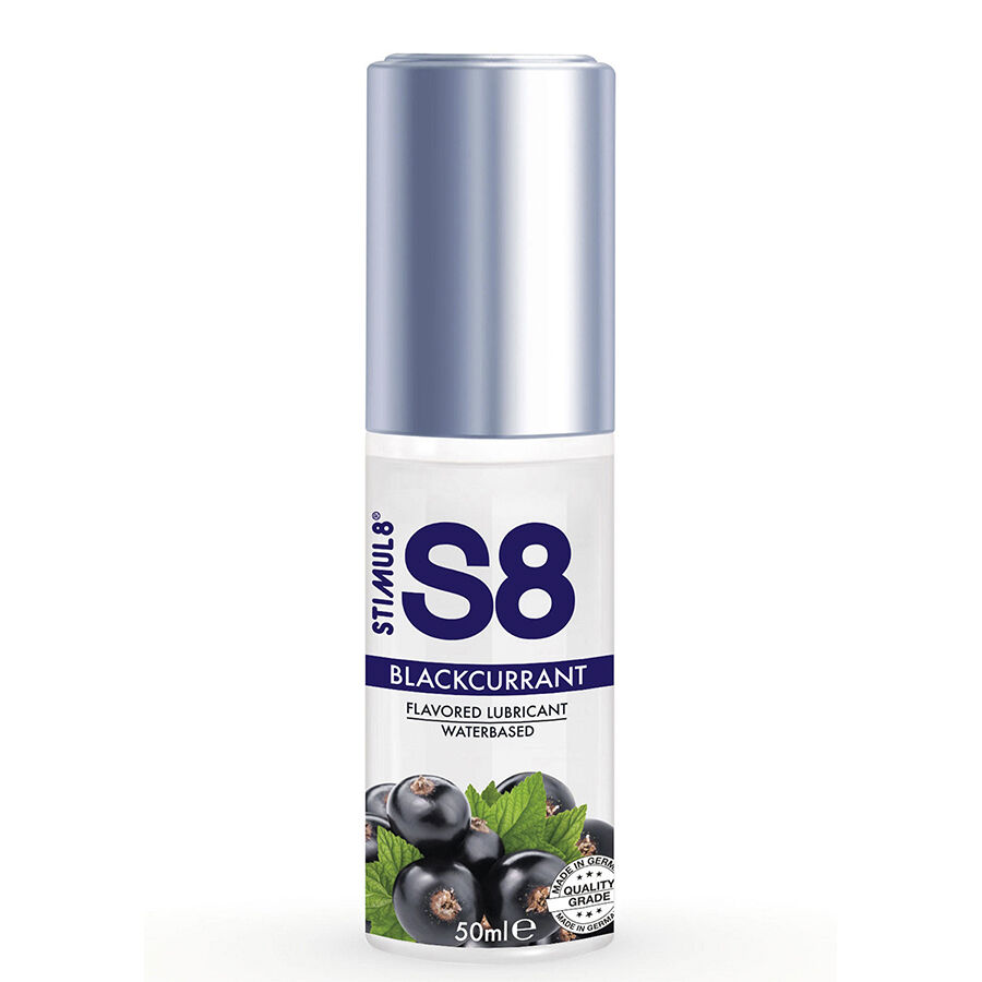 Lubrificante STIMUL8 S8 à base de água, com sabor a groselha-preta, 50 ml