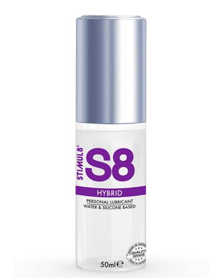 Lubrificante híbrido STIMUL8 S8, disponível em 50 ml e 125 ml