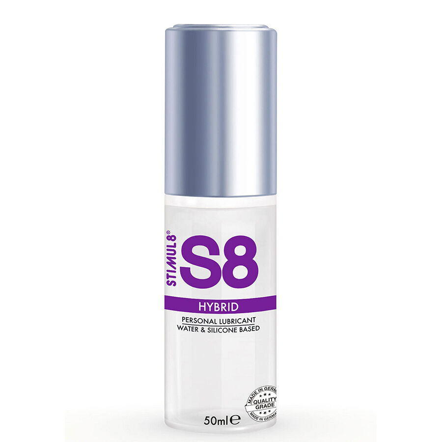 Lubrificante híbrido STIMUL8 S8, disponível em 50 ml e 125 ml