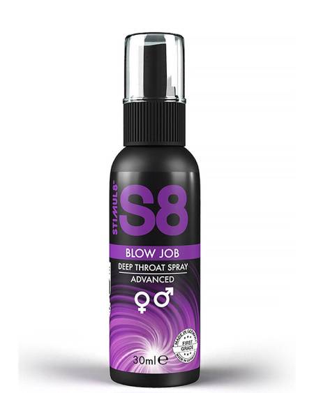 Spray para garganta profunda STIMUL8 S8 com sabor a menta, frasco de 30 ml