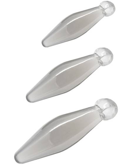Conjunto TOYJOY de três dilatadores anais transparentes em forma de dedo