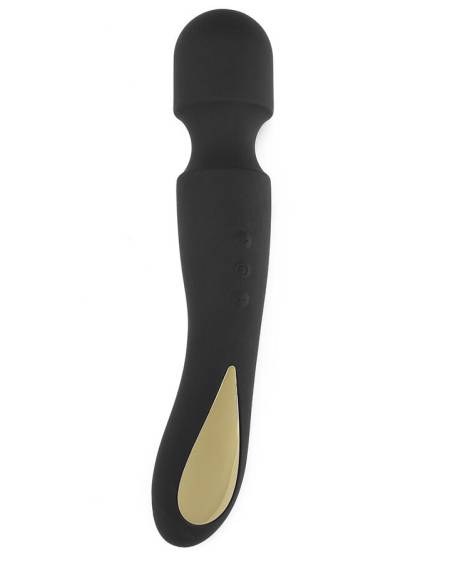 Vibrador wand TOYJOY LUZ Zenith preto, com base iluminada por luz LED multicolorida