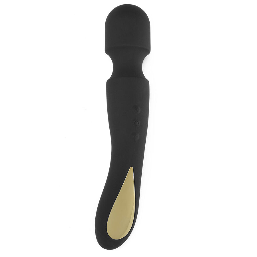 Vibrador wand TOYJOY LUZ Zenith preto, com base iluminada por luz LED multicolorida
