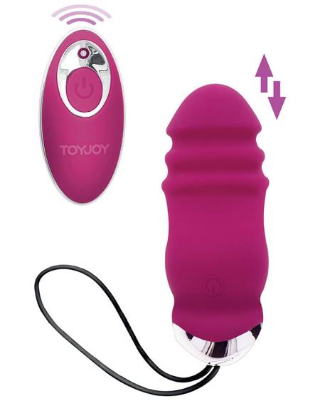 Ovo vibrador TOYJOY Sunny Side Up & Down com controlo remoto, em fúcsia.