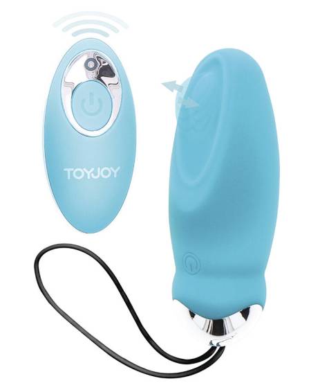 Vibrador em forma de ovo TOYJOY I'm So Egg-cited com controlo remoto, em azul