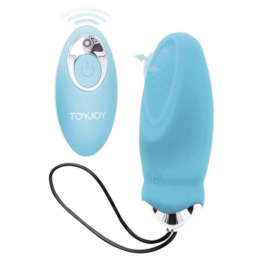 Vibrador em forma de ovo TOYJOY I'm So Egg-cited com controlo remoto, em azul