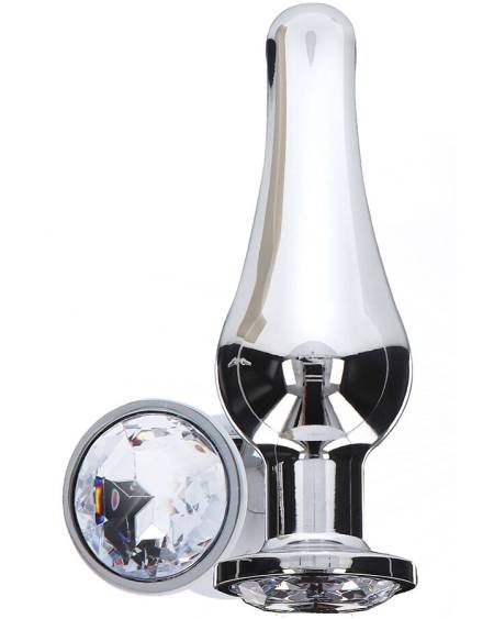 Plug anal grande TOYJOY Diamond Bum Bijou, com base alargada e joia prateada