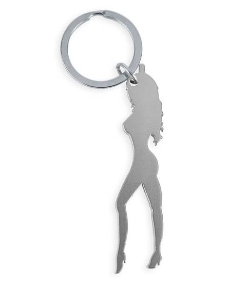 Porta-chaves metálico DIABLO PICANTE com silhueta feminina e abre-garrafas integrado