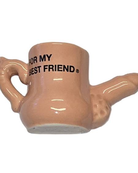 Íman decorativo DIABLO PICANTE de cerâmica, em forma de mini caneca com pénis em relevo