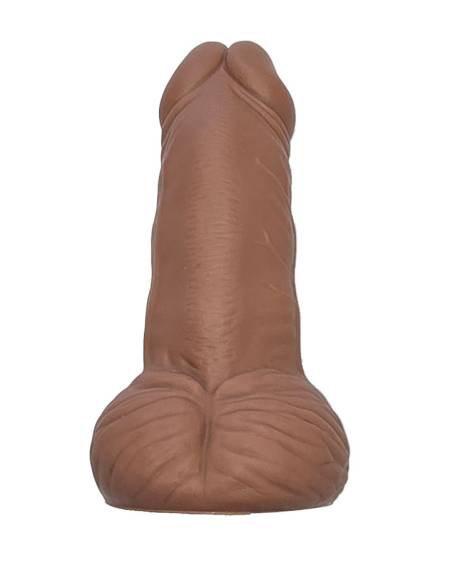 Brinquedo antisstress DIABLO PICANTE em forma realista de pénis, na cor mulato