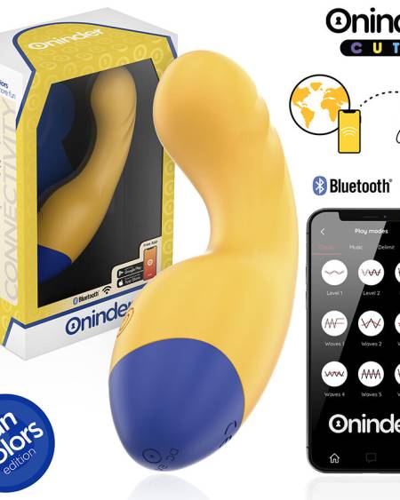 Vibrador de ponto G ONINDER CUTE Love Buddy Master amarelo com base azul-escura