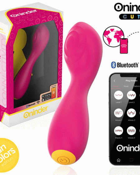 Vibrador de ponto G ONINDER CUTE Love Buddy Master, rosa escuro com base amarela