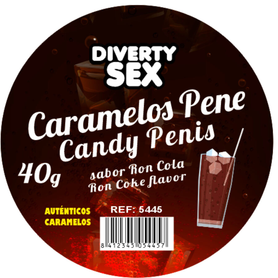 Bolsa DIABLO PICANTE com 20 rebuçados em forma de pénis e sabor a rum-cola